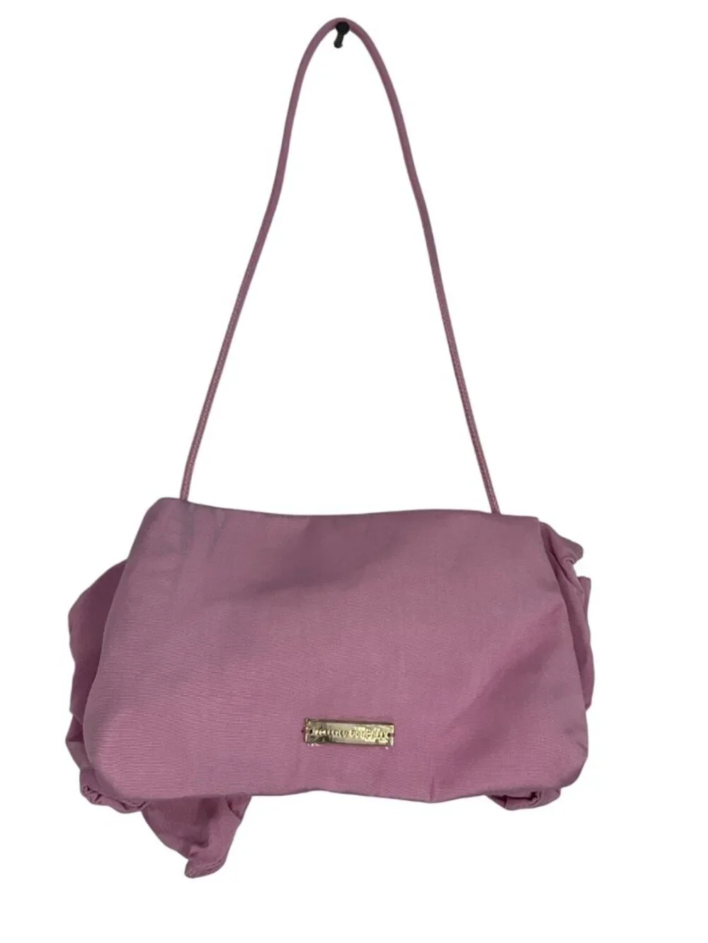 Loeffler Randall Valerie Pink Moire Bow Clutch in Powder Pink Womens Shoulder